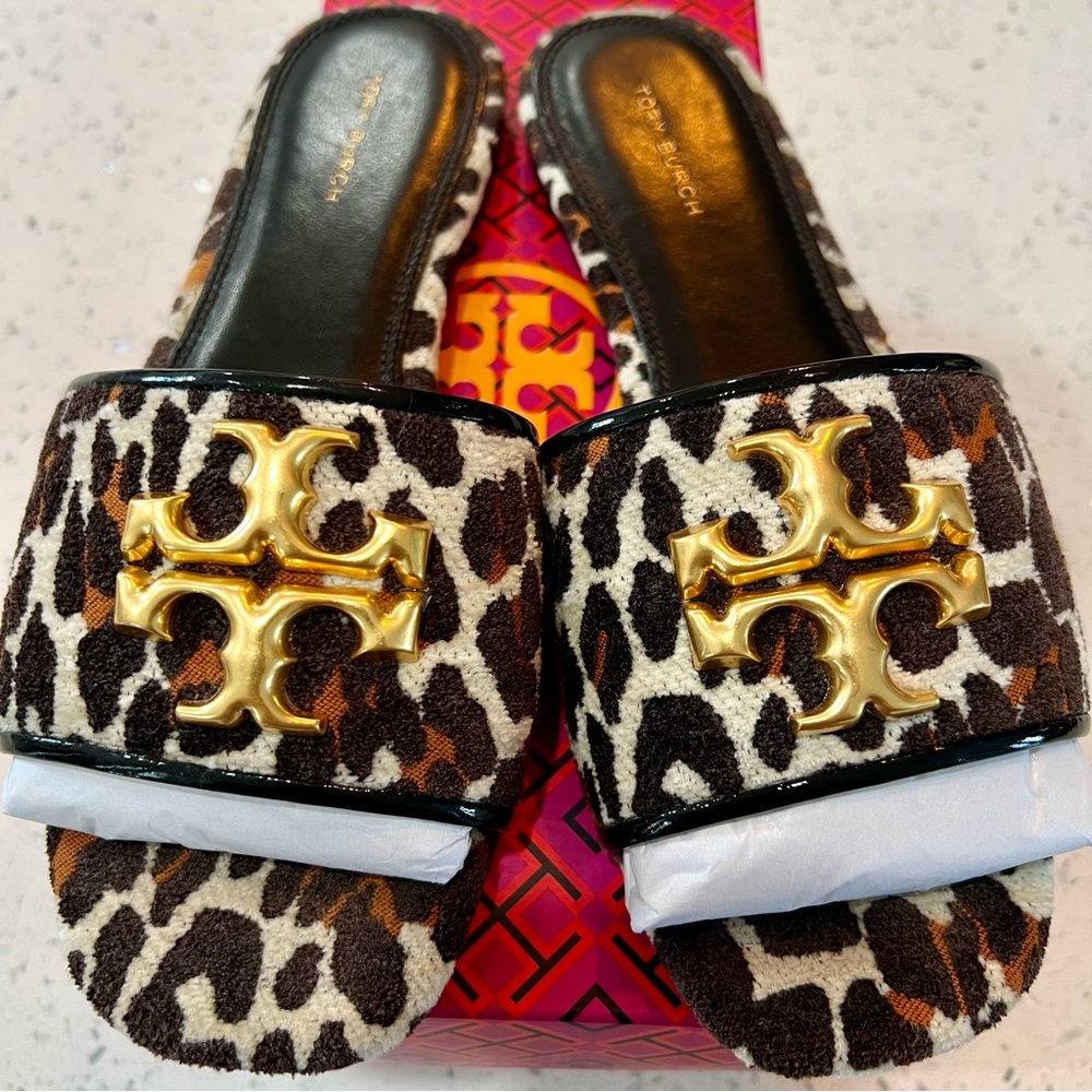 Tory Burch Eleanor Slide Leopard perfect Black